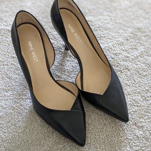 Nine west black heel pump d'orsay